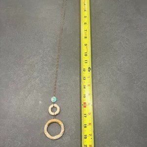 Gold Necklace Turquoise and Straw